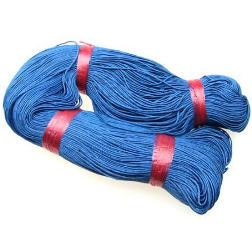 Cotton cord  1 mm blue dark ~ 68 meters