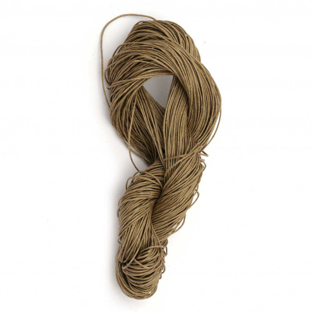 Cotton cord 0.8 mm beige dark ~ 72 meters