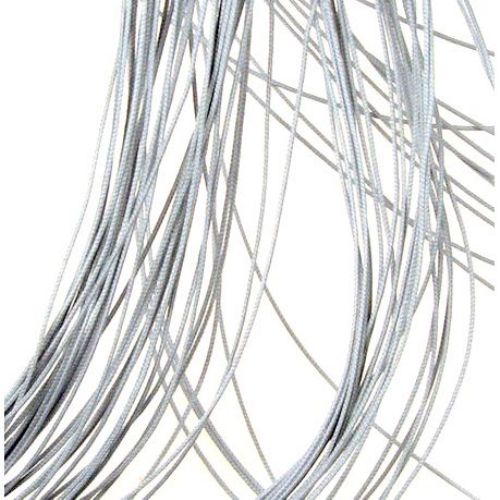 Polyester Cord with Solid Base, 0.8 mm, Light Gray - 90 meters