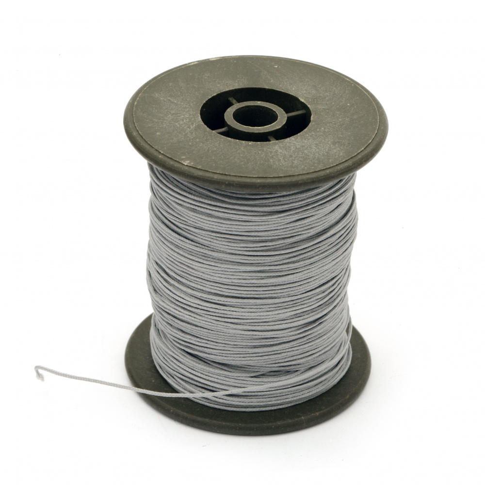 Polyester jewellery cord with cord 0.8 mm,ligt gray