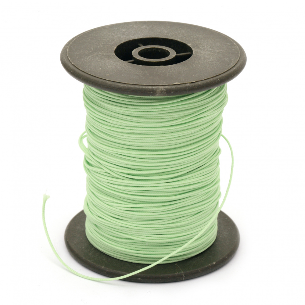 Polyester jewellery cord with cord 0.8 mm green light ~ 60 meters