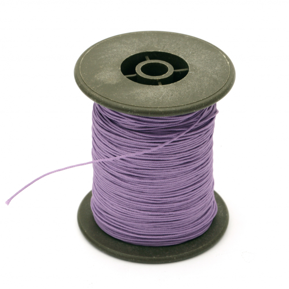 Polyester jewellery cord with cord 0.8 mm purple light ~ 56 meters