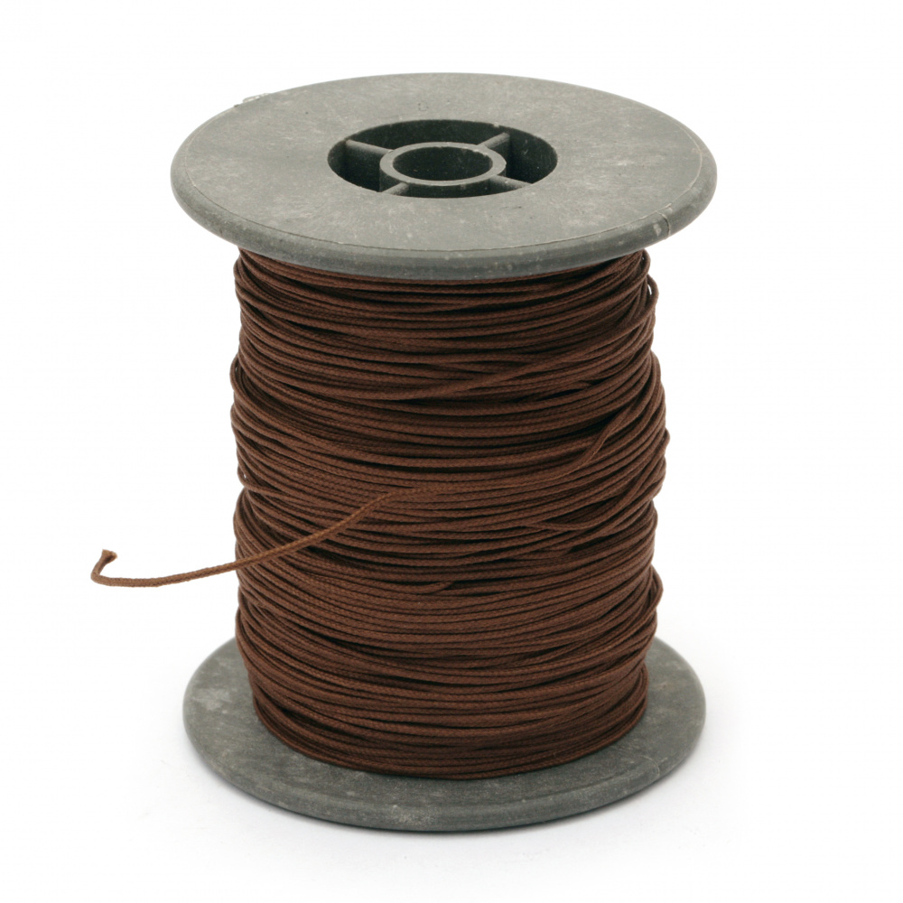 Polyester jewellery cord with cord 0.8 mm brown ~ 56 meters