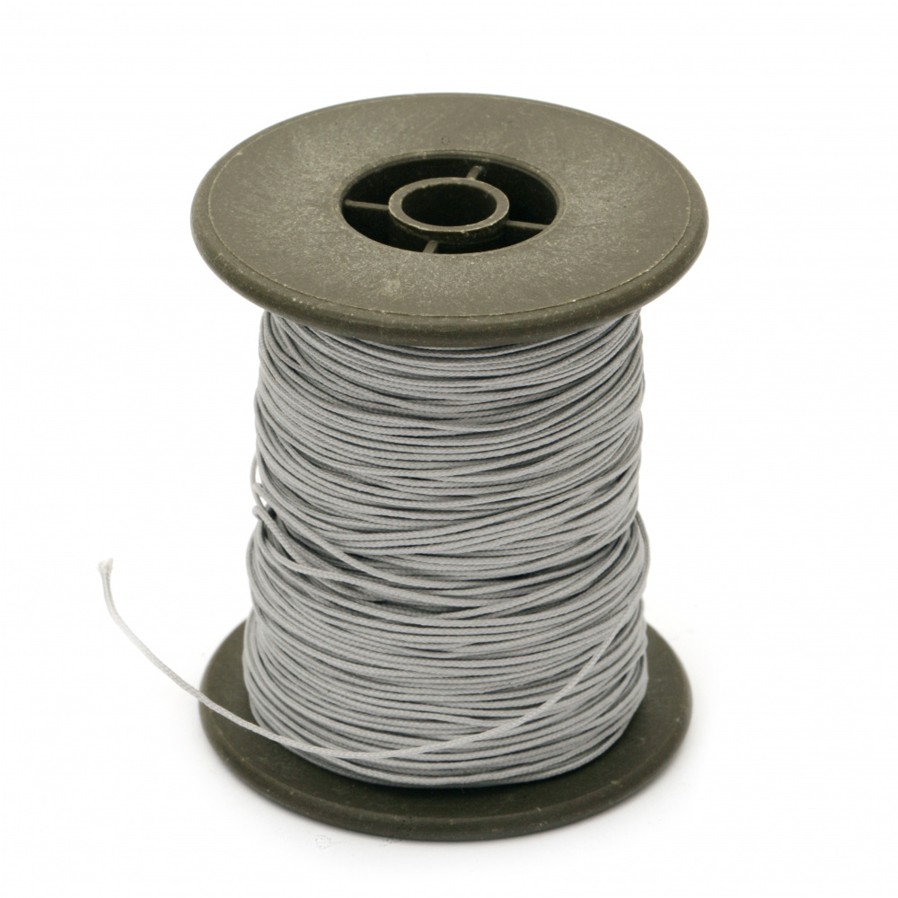 Polyester jewellery cord with cord0.8 mm gray light ~ 56 meters