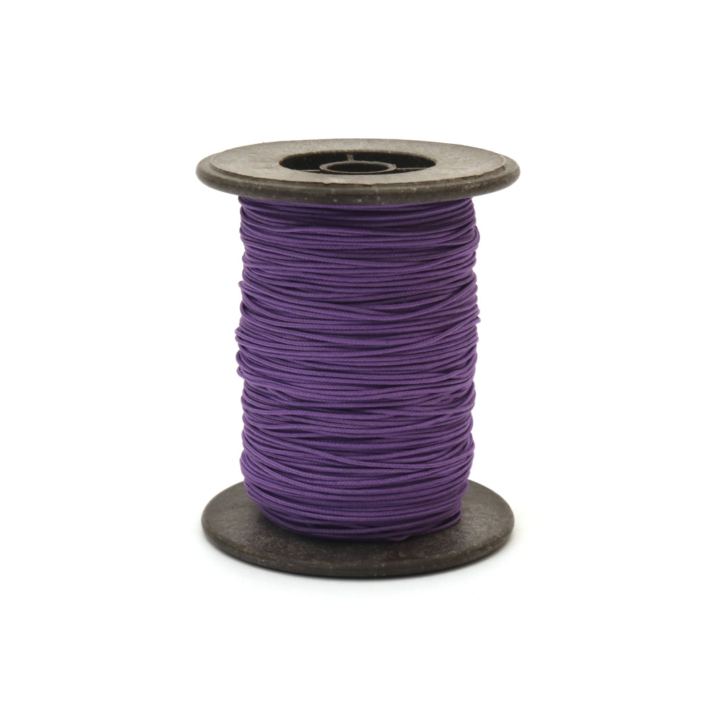 Polyester Cord with Fish Thread Base / 0.8 mm / Purple ~ 56 meters