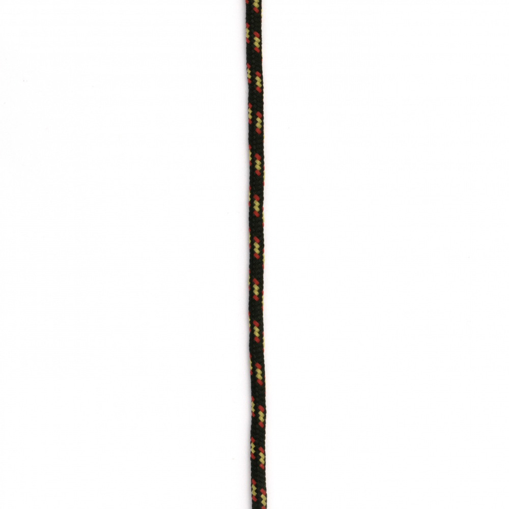 Паракорд /парашутно въже/ 3 мм цвят черен жълт червен - 1 метър