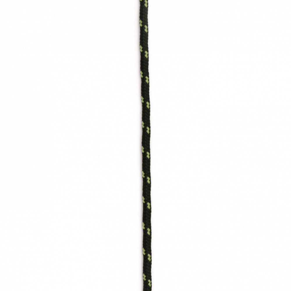 Paracord / frânghie de parașută / 3 mm culoare negru verde - 1 metru