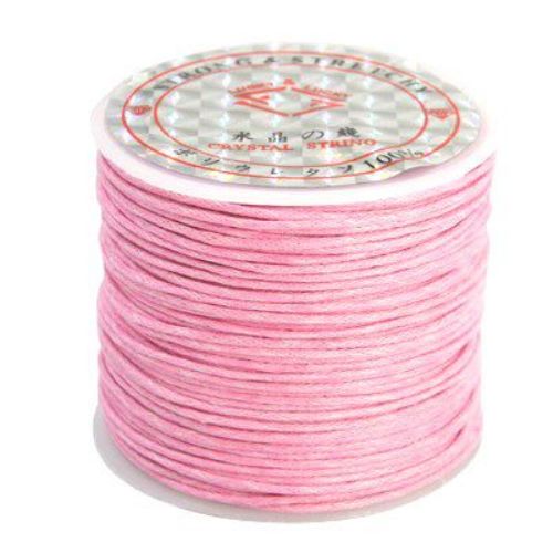 Cotton cord 1 mm pink ~ 25 meters
