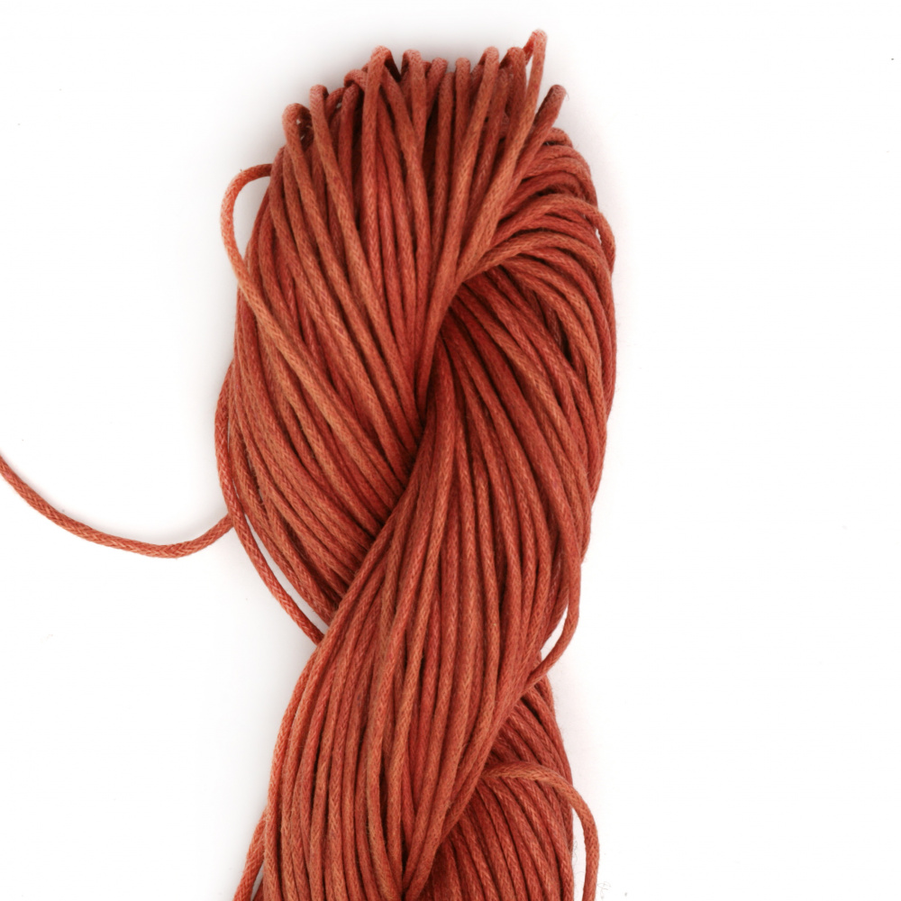 Памучен колосан шнур 2 мм червен ~45 метра