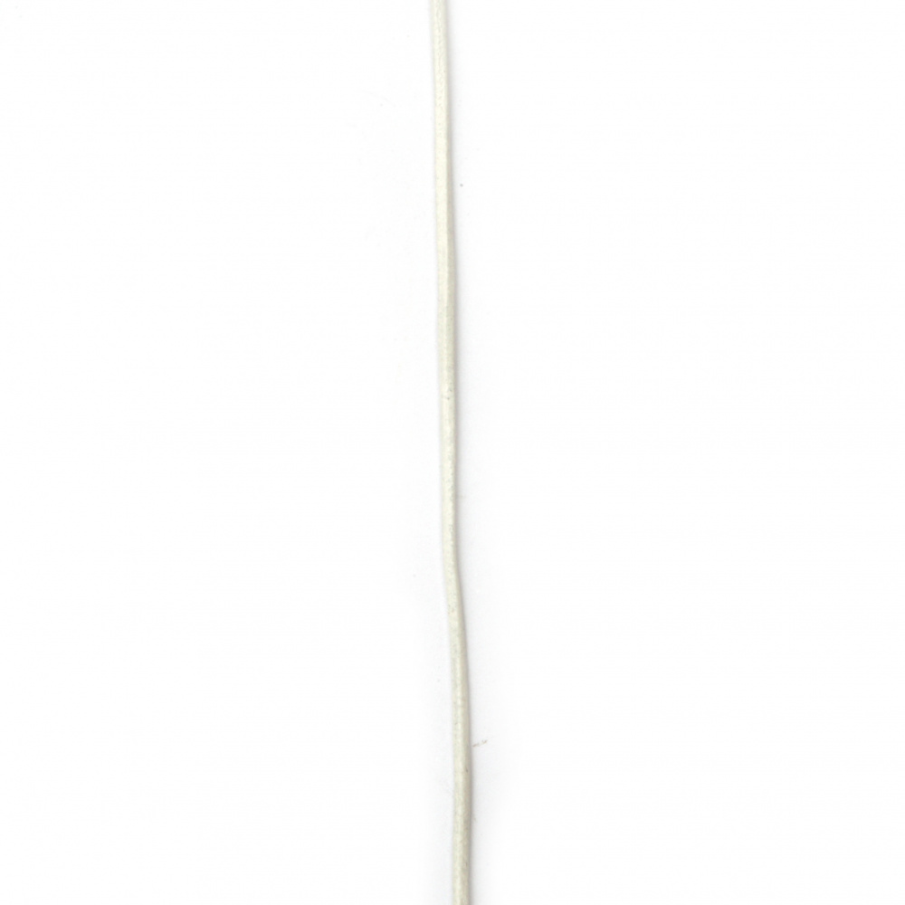 Δερμάτινο κορδόνι στρόγγυλο 1 mm λευκό - 1 μέτρο
