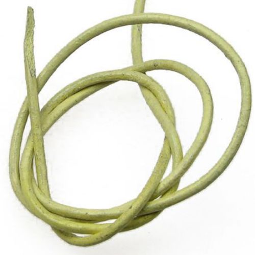 Jewellery leather cord 2 mm yellow -1 meter