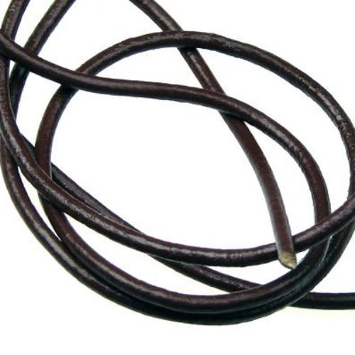 Natural Leather Cord / 2 mm /  Brown - 1 meter