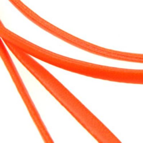 Artificial leather band 4 mm color orange -1 meter