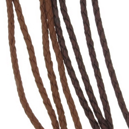 Artificial leather cord 5 mm brown -1 meter