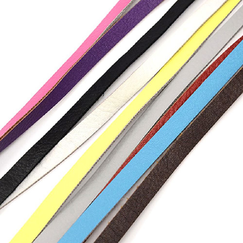 Eco leather ribbon 8x1 mm MIX - 1.80 meters