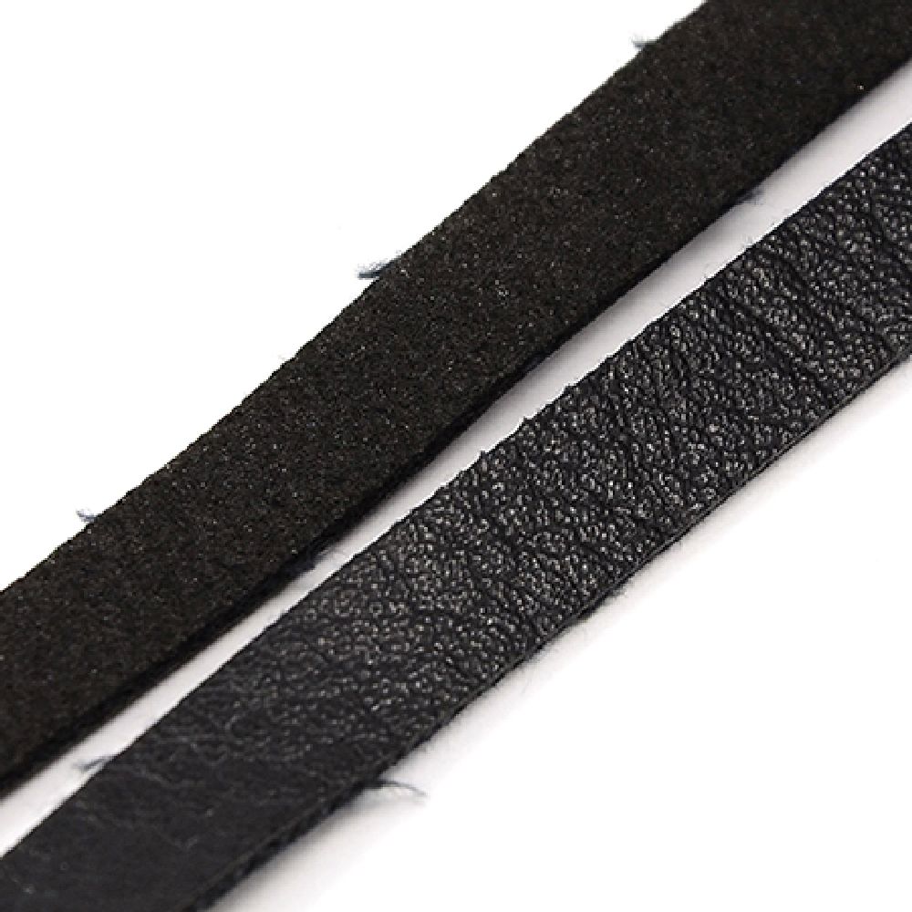 Eco leather ribbon  8x1 mm black - 1.80 meters