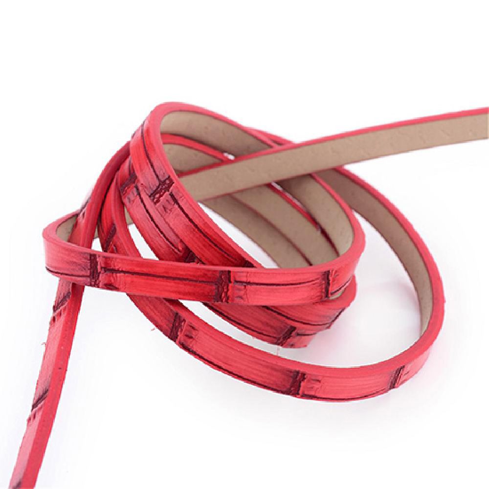 Eco leather ribbon 5x2 mm red -1.20 meters