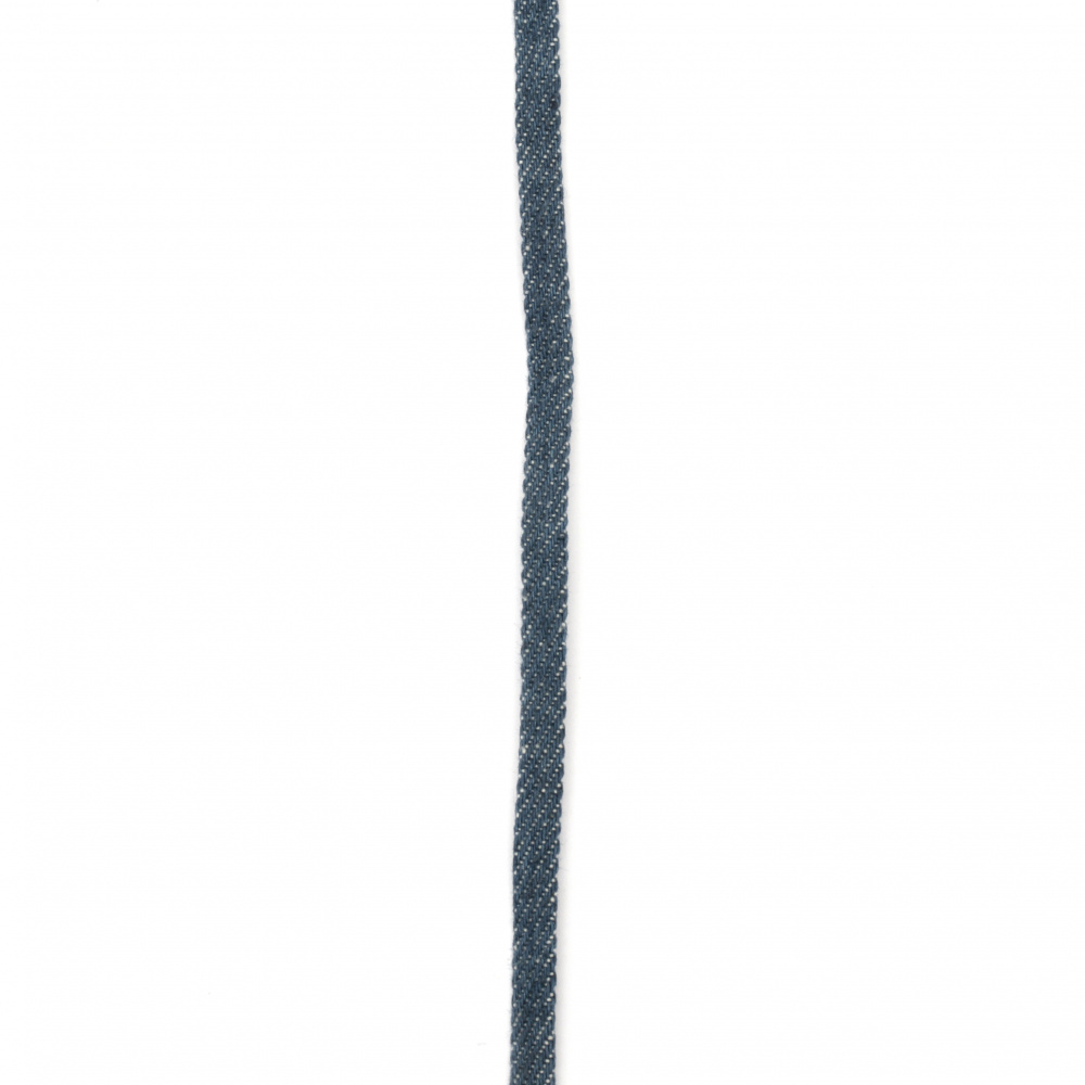 Denim textile ribbon 5x2 mm blue -1 meter