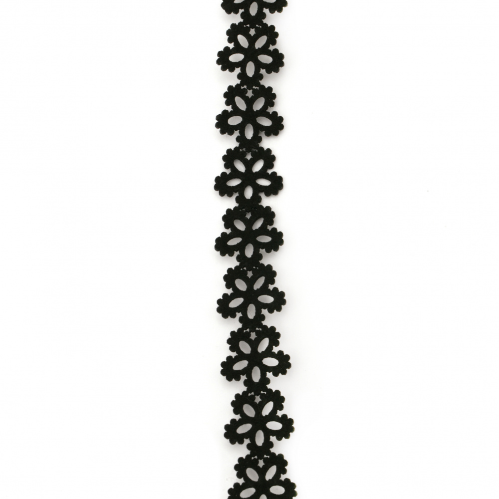 Eco leather ribbon 17 mm for decoration flower black -92 cm