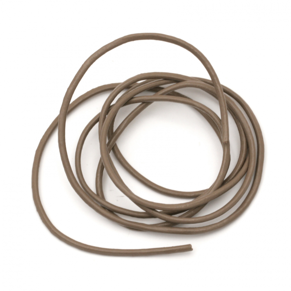 Natural leather cord2 mm dark cappuccino - 1 meter