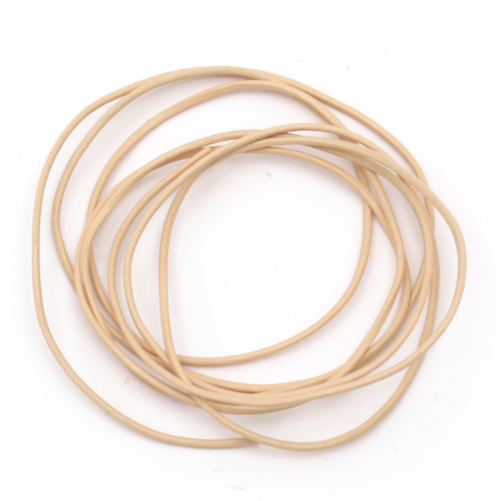 Natural leather cord 1 mm peach - 1 meter