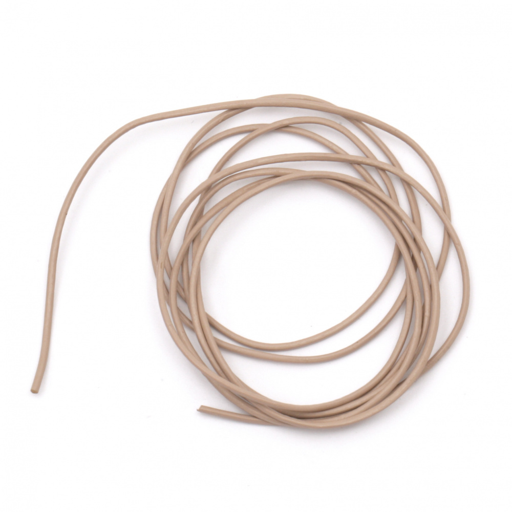 Natural leather cord1 mm sugar - 1 meter