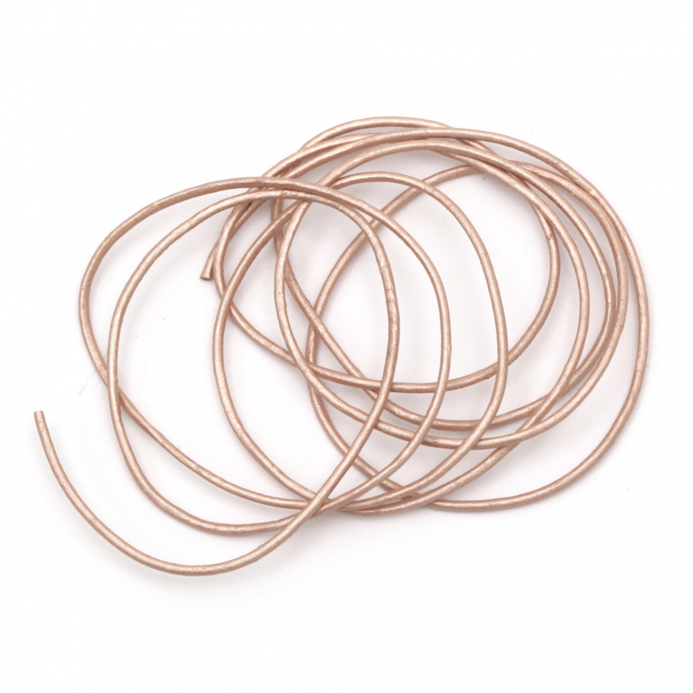 Natural leather cord1 mm pearl pink - 1 meter
