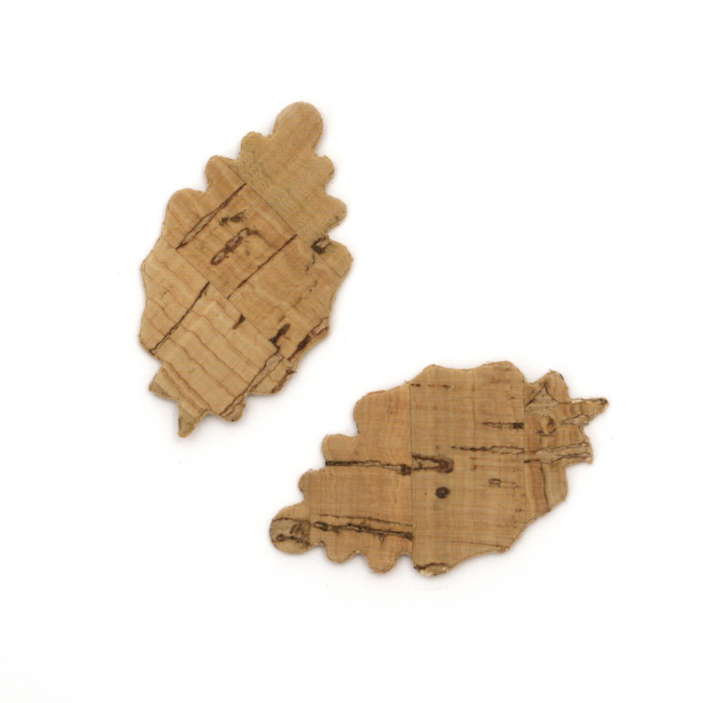 Decorative Element made by Eco Leather, 39x22x1 mm - 2 pieces