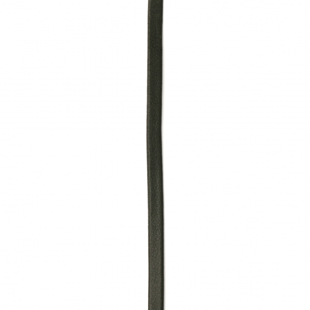 Panglică / decorativă / piele artificială 5x1,5 mm culoare negru -1 metru