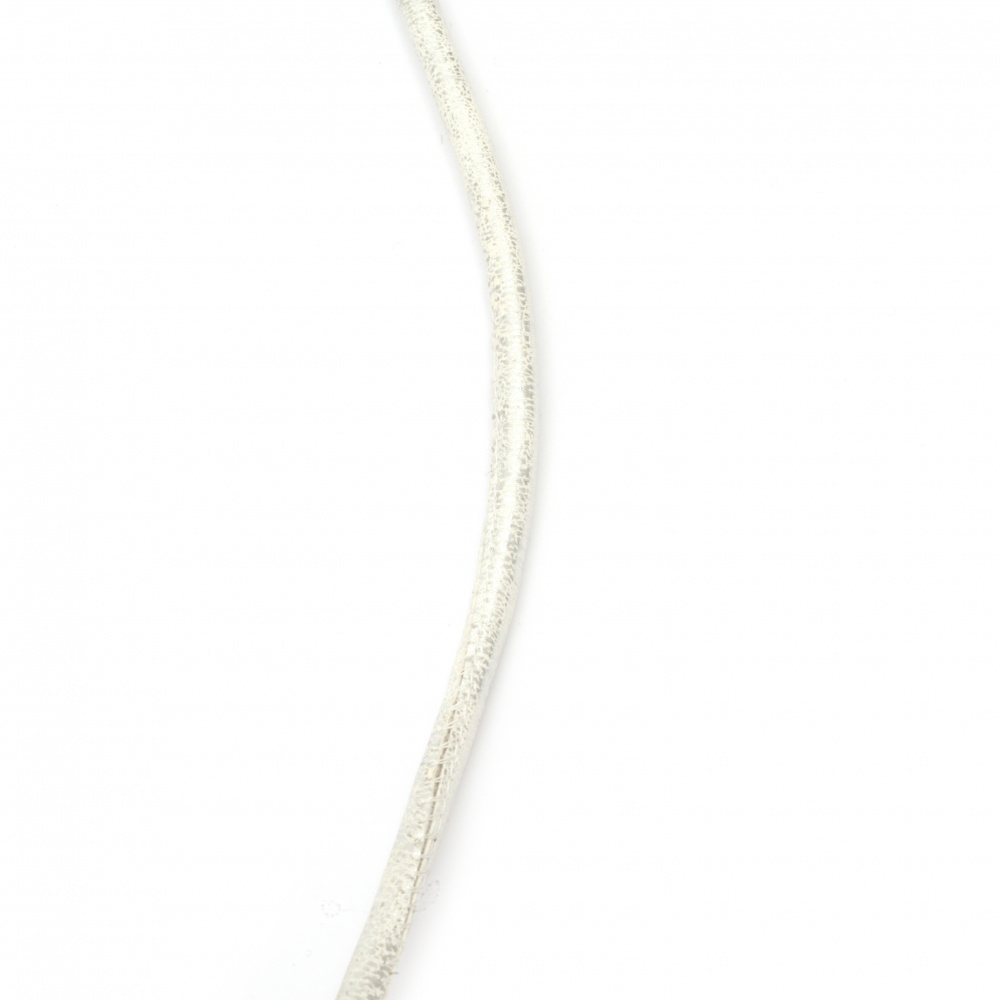 Eco leather cord7x6 mm with white filling -1 meter