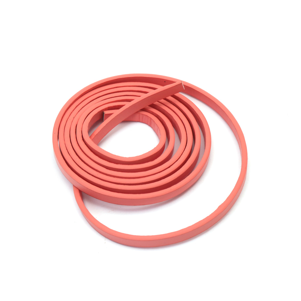 Faux Leather Flat Cord / 5x2 mm /  Salmon Color - 1.20 meters