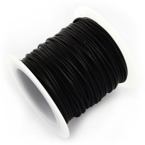 Cotton cord Korea 1 mm black -9 meters