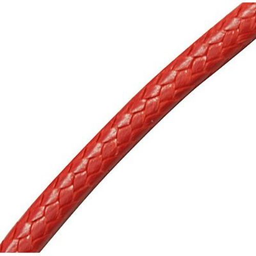 Round Polyester Cord / Korea, 2 mm, Red -1 meter