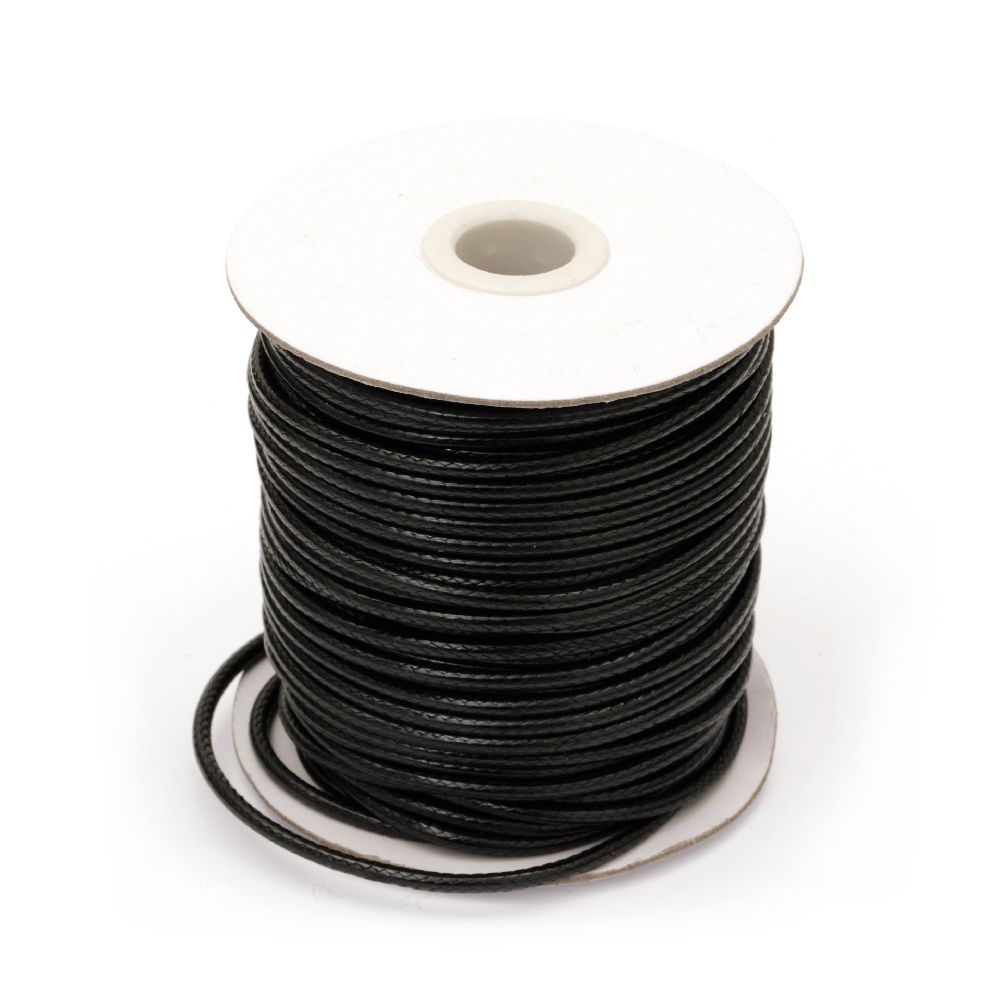 Round Polyester Cord / Korea, 3.5 mm, Black -1 meter