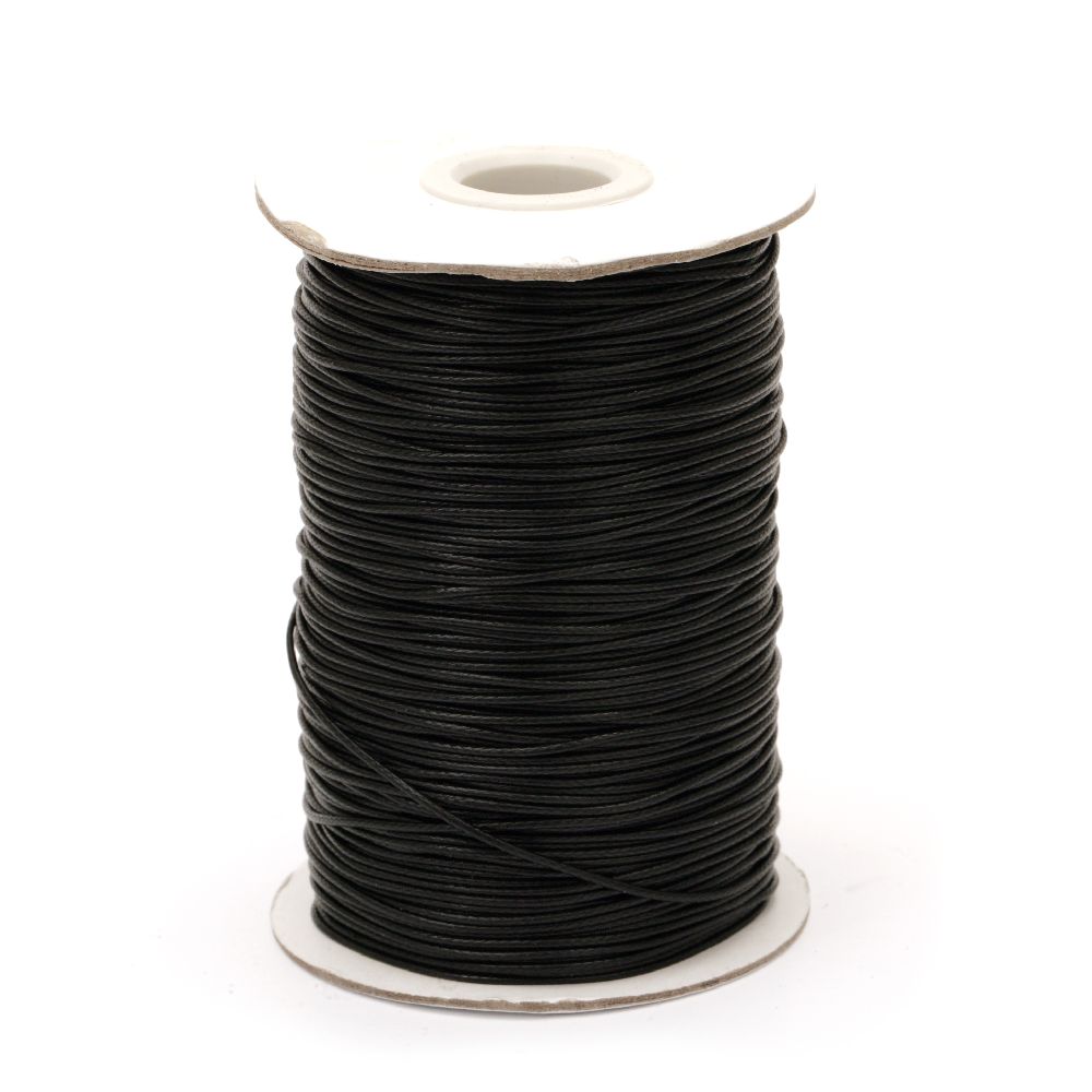 Cotton cord Korea 1 mm black -180 meters
