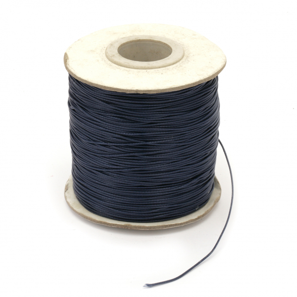 Polyester Cord (Thread) Korea, 0.5 mm, Blue Dark -1 meter