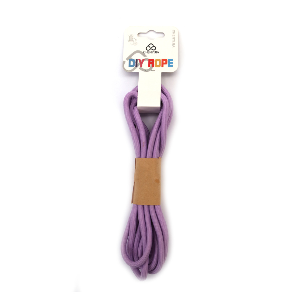 Light Purple Polyester Paracord 5 mm – Strong, Flexible & Decorative Craft Rope, ~3 m Length