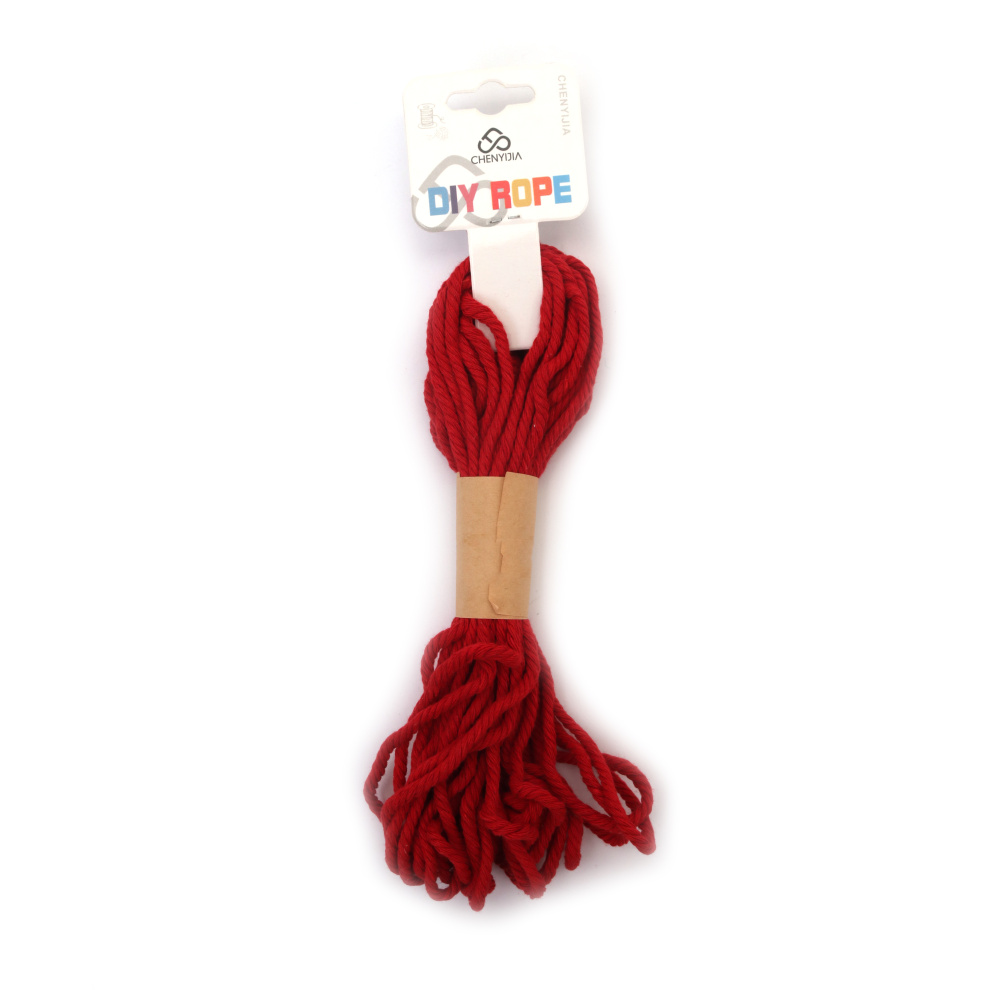 Red Cotton Rope 3 mm – Soft, Durable & Decorative Craft Cord, ~10 m Roll