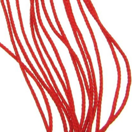 Braided Red Cord K / 1 mm - 50 meters