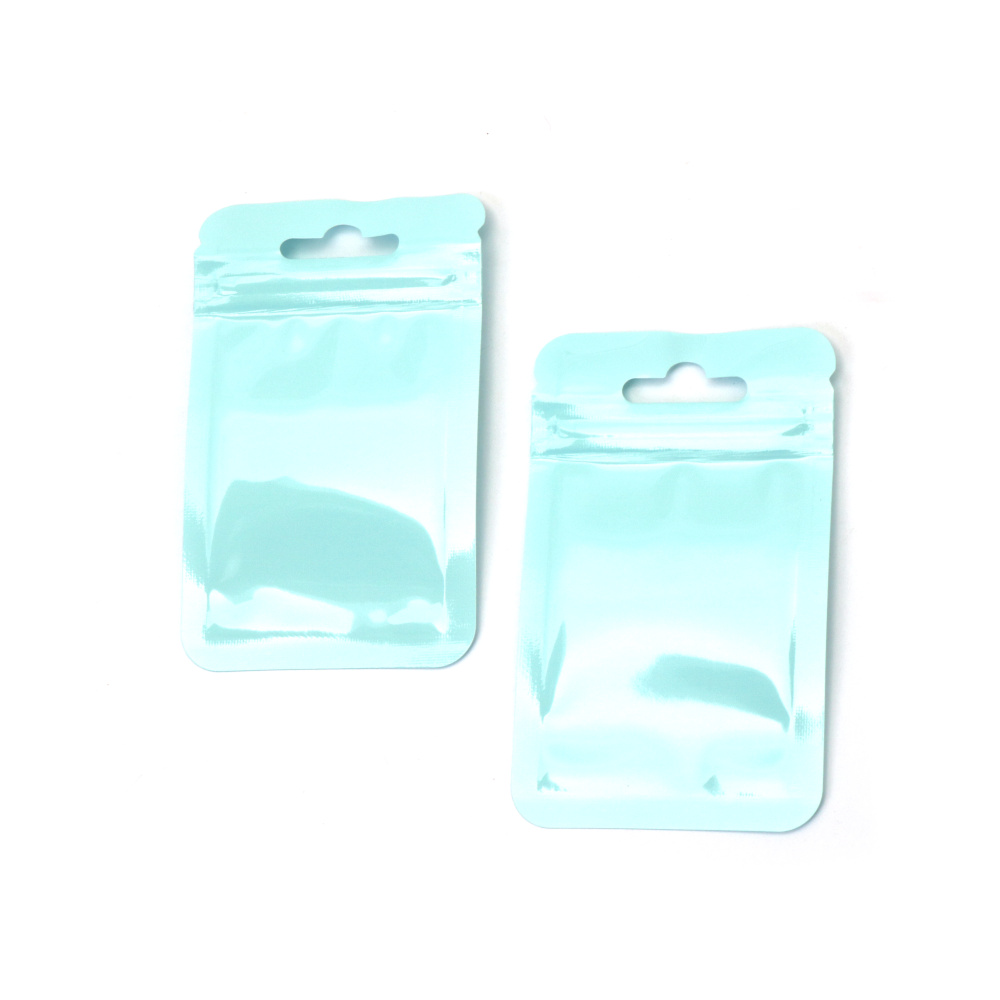 Pungi zip din celofan albastru strălucitor 6x10 cm – ambalaj practic, rezistent și atrăgător, set de 100 bucăți