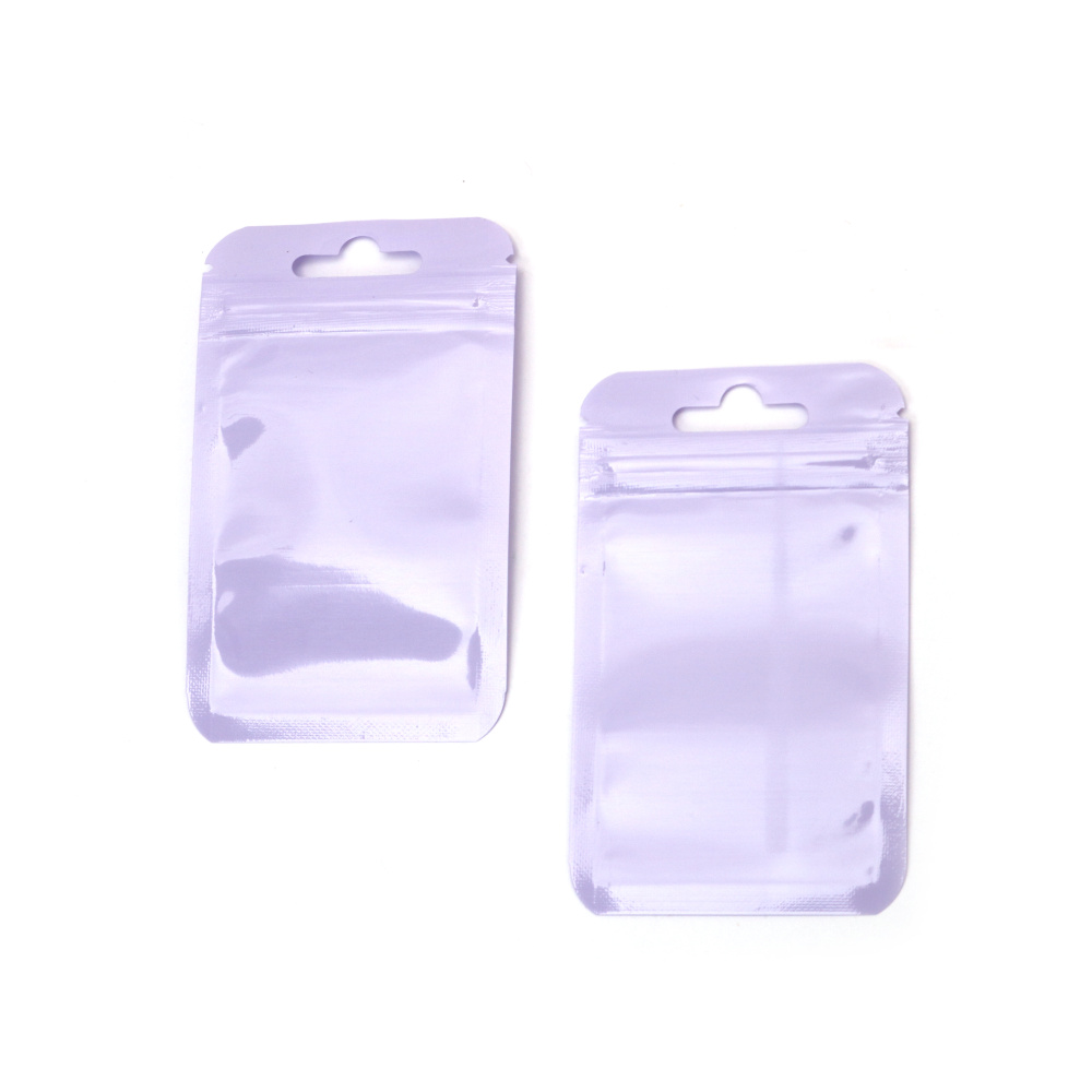 Pungi autosigilante ZIP din celofan mov 6x10 cm – ambalaj elegant, rezistent și atrăgător, set 100 buc.