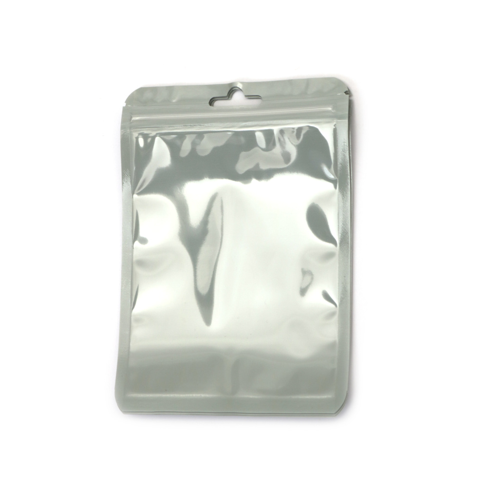 Pungi zip din celofan gri modern 10,5 x 15 cm – ambalaje elegante, durabile și stilate, set de 100