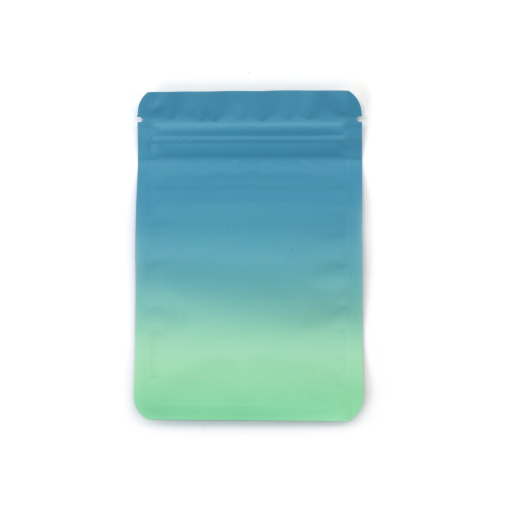Elegant Matte Blue & Mint Cellophane Zip Bags 8x12 cm – Soft-Toned, Stylish & Durable Packaging, Set of 100