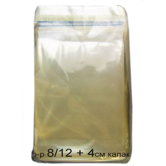 Cellophane Bag with Adhesive Lid, 8x12, Lid: 4 cm  - 250 pieces