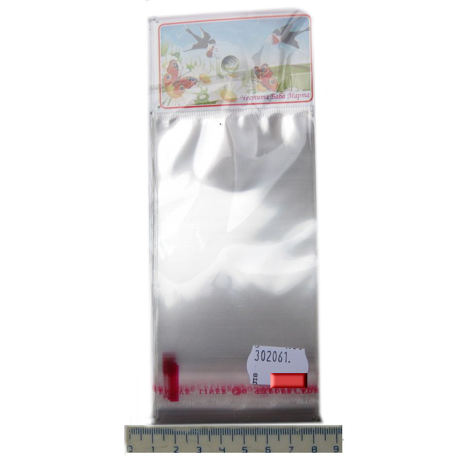 Целофаново пликче 7/10+4 смкапак щендерно 6 вида в пакет -100 броя