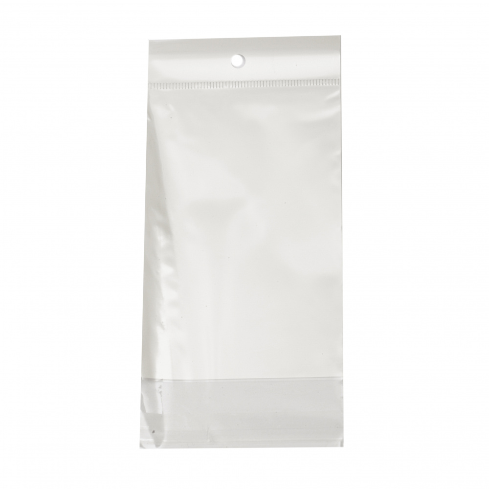 Cellophane Bag with Adhesive Lid for Stand with White Back, 8x12, Lid: 2.5 cm - 100 pieces