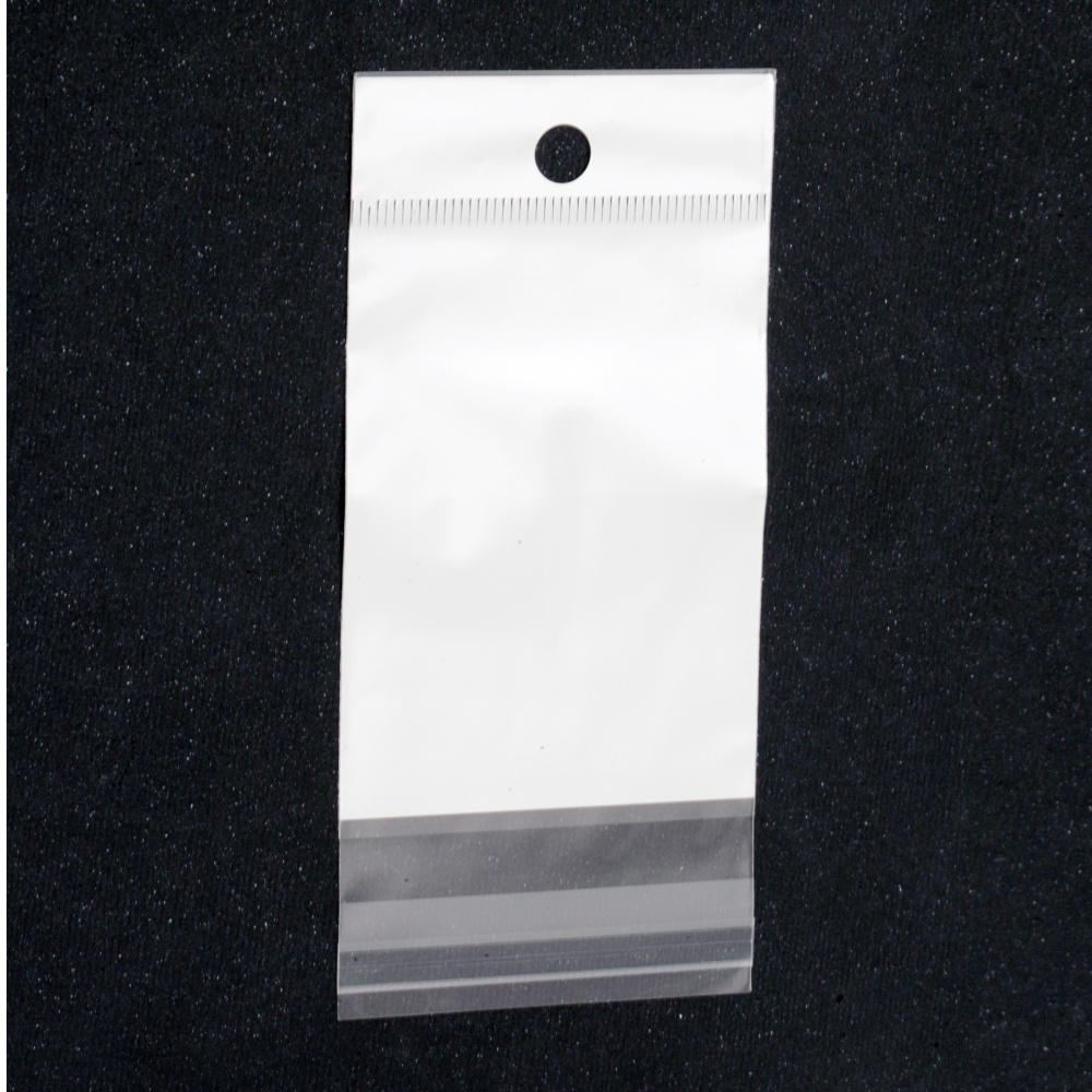 Cellophane Bag with Adhesive Lid for Stand with White Back, 6x8, Lid: 2.5 cm - 200 pieces
