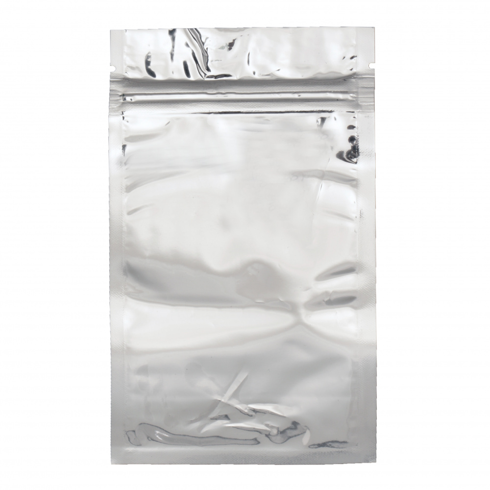 Cellophane bag 10 / 17.5 cm internal size 9/14 cm with zipper (channel) and aluminum back -10 pieces
