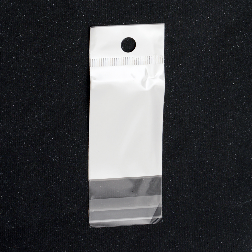 Cellophane Bag with Adhesive Lid for Stand with White Back, 4x6, Lid: 2.5 cm - 200 pieces
