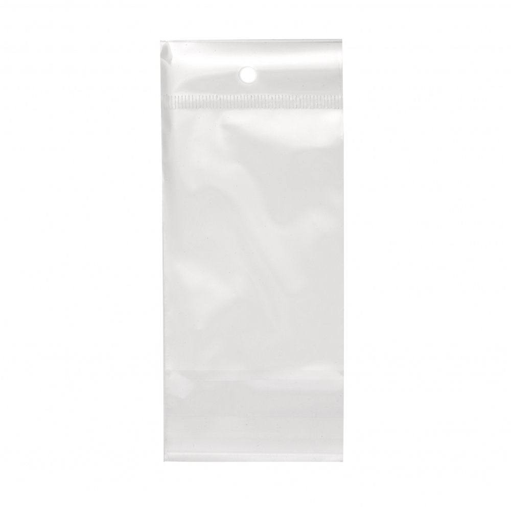 Cellophane bag 5.8 / 7.8 2.5 cm cap sticking with a stand with white back -100 pieces